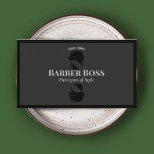 Black Barber Pole Barbershop-Affärskortet Visitkort