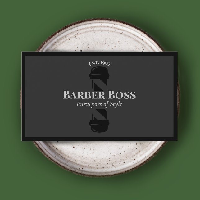 Black Barber Pole Barbershop-Affärskortet Visitkort (Skapare uppladdad)