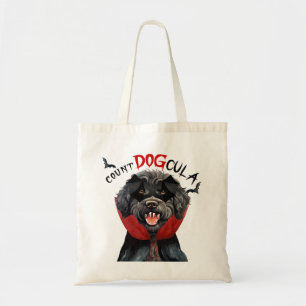 Black Barbet Vampire Hund Bus eller godis Hallowee Tygkasse
