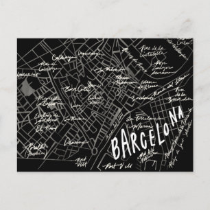 Black Barcelona Spain Vintage resor New Postcard Vykort