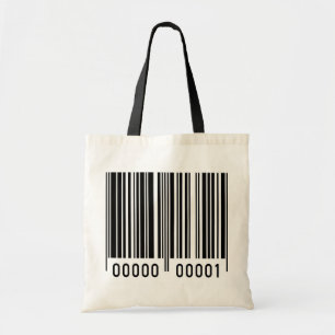 Black Barcode Tote Bag Tygkasse