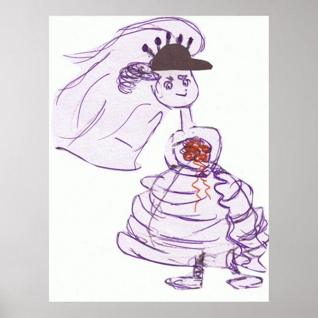 Black Baseball Cap Bride Poster (Framsidan)