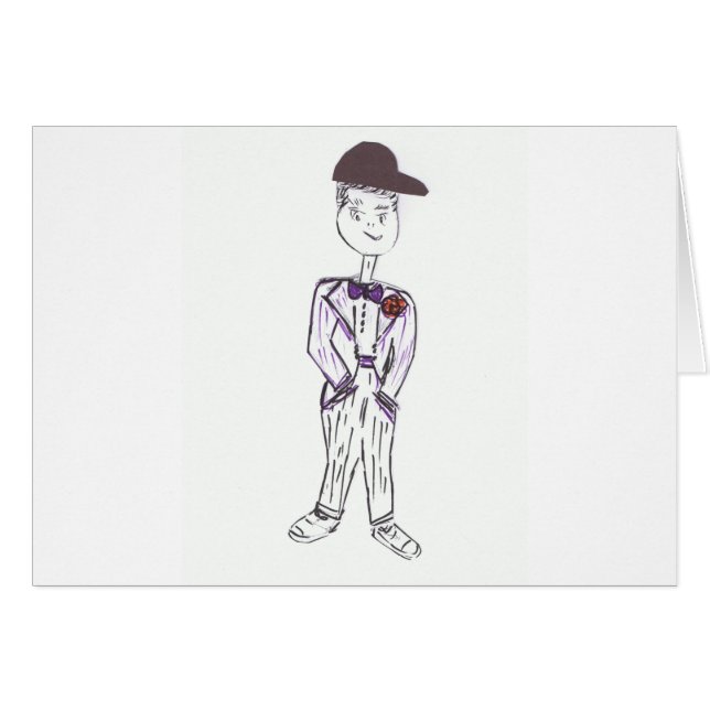 Black Baseball Cap Groom Hälsningskort (Framsidan Horizontal)