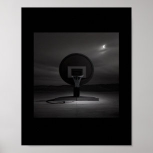 Black Basketball Ring för sport Älskare Poster