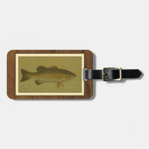 Black Bass på en Grönt-bakgrund Bagagebricka