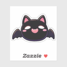 Black Bat Cat - Kawaii Flying Kitten Klistermärken