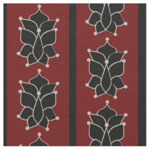 Black Batik Rand Brick Red Tyg