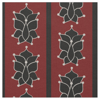 Black Batik Rand Brick Red Tyg