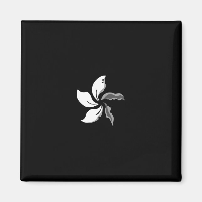 Black Bauhinia Wilted Petals Flagga Hong Kong Magnet (Framsidan)