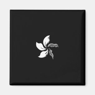Black Bauhinia Wilted Petals Flagga Hongkong Magnet