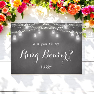Black be my Ring Bearer Rustic Mason Burk Inbjudningar