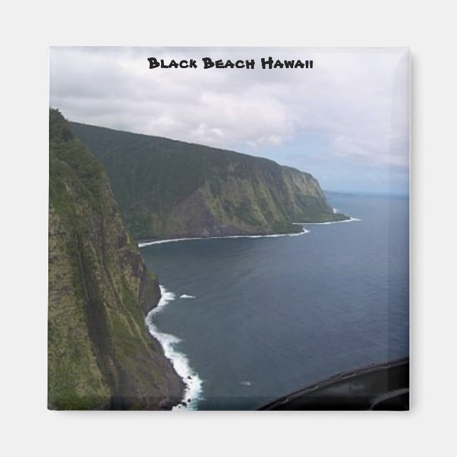 Black Beach Hawaii Magnet (Framsidan)