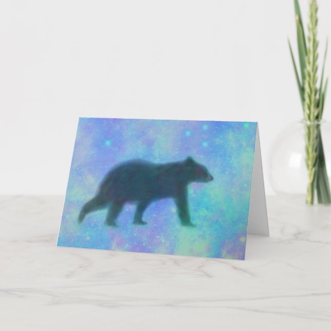 Black Bear and Stars Birthday Kort (Framsida)
