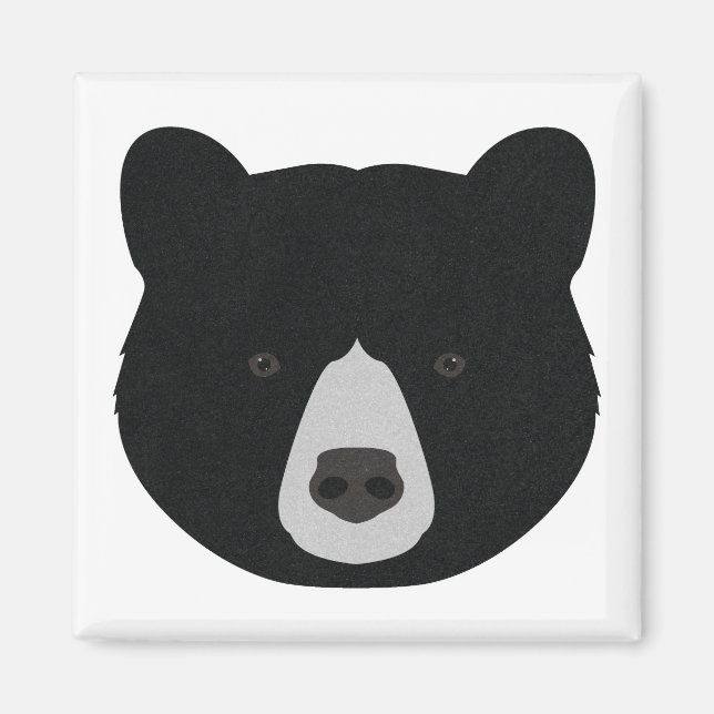 Black Bear Ansikte Magnet (Framsidan)