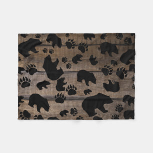 Black Bear Bear Tass Fleecefilt