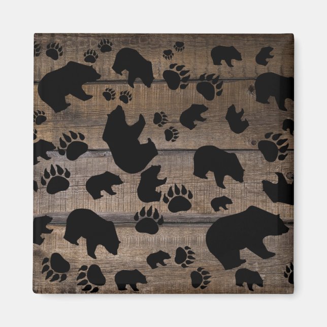 Black Bear Bear Tass Magnet (Framsidan)