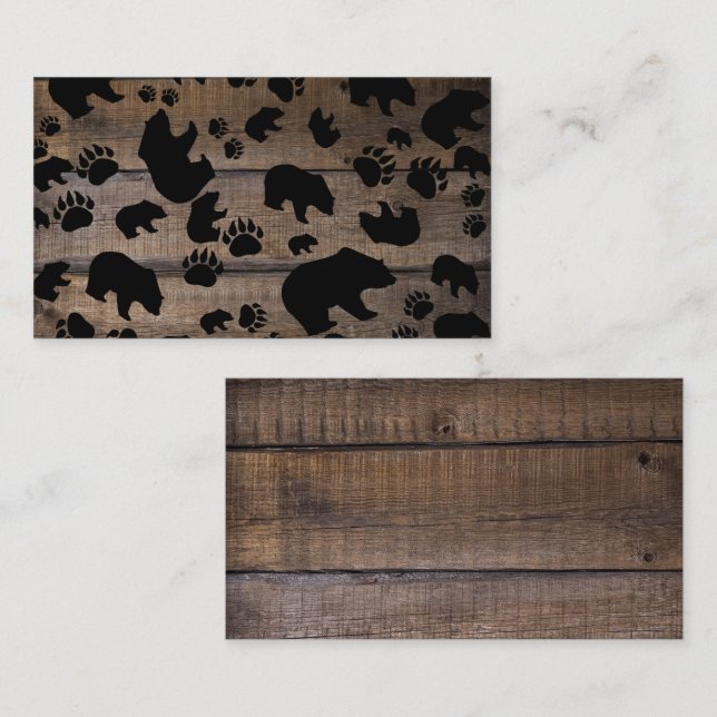 Black Bear Bear Tass Visitkort (Fram/baksida)