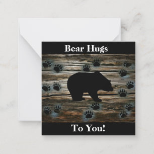 Black Bear Black Bear Tass Rustic Wood Anteckningskort