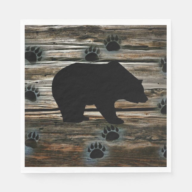 Black Bear Black Bear Tass Rustic Wood Pappersservett (Framsidan)