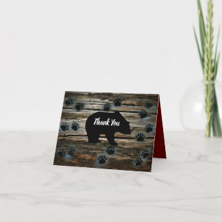 Black Bear Black Bear Tass Rustic Wood Tack Kort