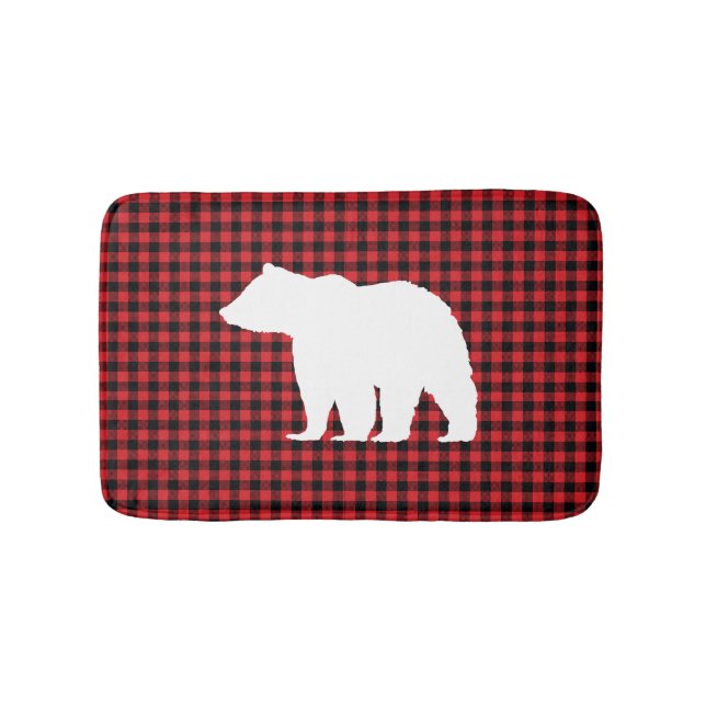 Black Bear Buffalo Check Bath Mat Badrumsmatta (Framsidan)