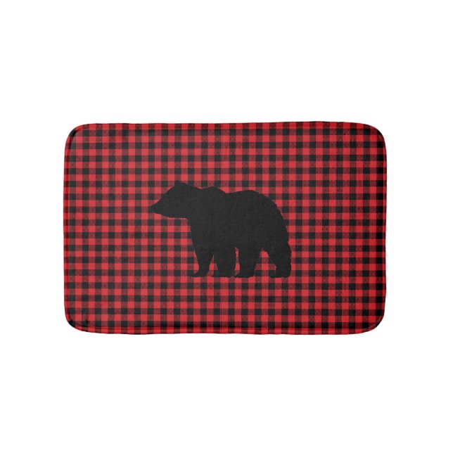 Black Bear Buffalo Check Bath Mat Badrumsmatta (Framsidan)