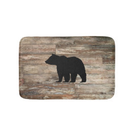 Black Bear Cabin Rustic Wood Bath Mat Badrumsmatta