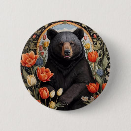 Black Bear Colorful Tulip Flowers Knapp