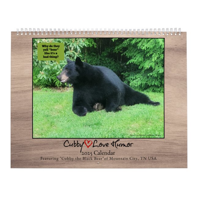 Black Bear - Cubby Kärlek Humor 2025 Calendar Kalender (Omslag)