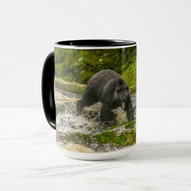 Black Bear Fishing | Qua Creek British Columbia Mugg (Framsida vänster)