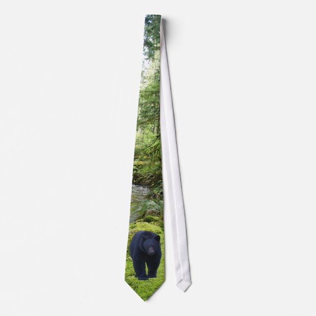 Black Bear & Forest Wildlife Earth Day Necktie Slips (Framsida)