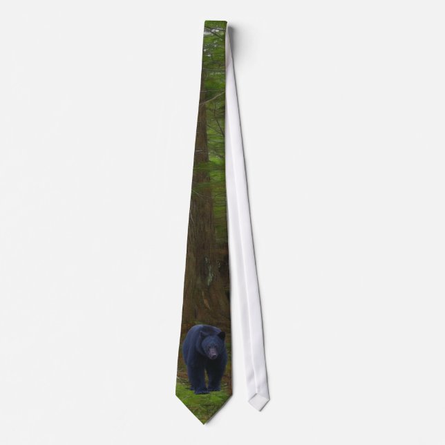 Black Bear & Forest Wildlife Earth Day Necktie Slips (Framsida)