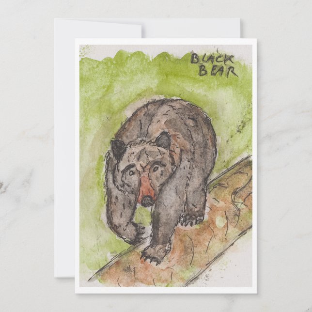 Black Bear Greeting Card Julkort (Framsida)