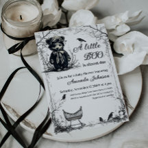 Black Bear Halloween Theme Little Boo Baby Shower