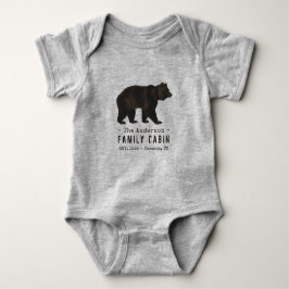 Black Bear i Family Namn Cabin Rustic Brown T Shirt