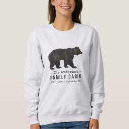 Black Bear i Family Namn Cabin Rustic Brown T Shirt