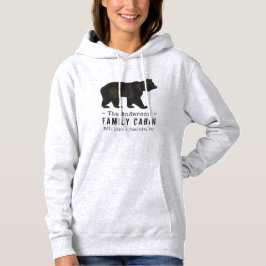 Black Bear i Family Namn Cabin Rustic Brown T Shirt