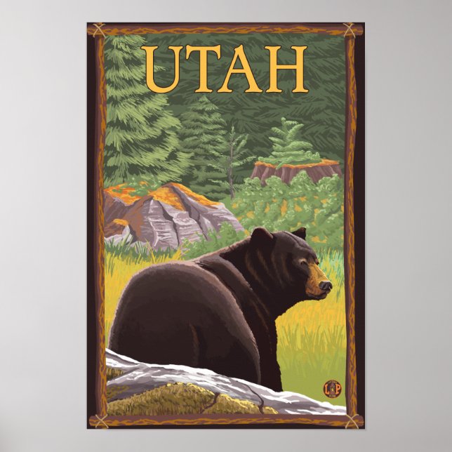 Black Bear i ForestUtah Poster (Framsidan)