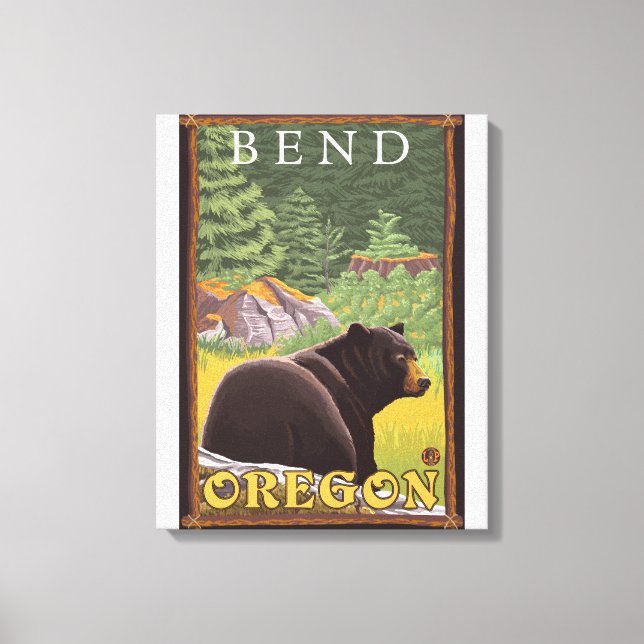 Black Bear in Forest - Bend, Oregon Canvastryck (Framsida)