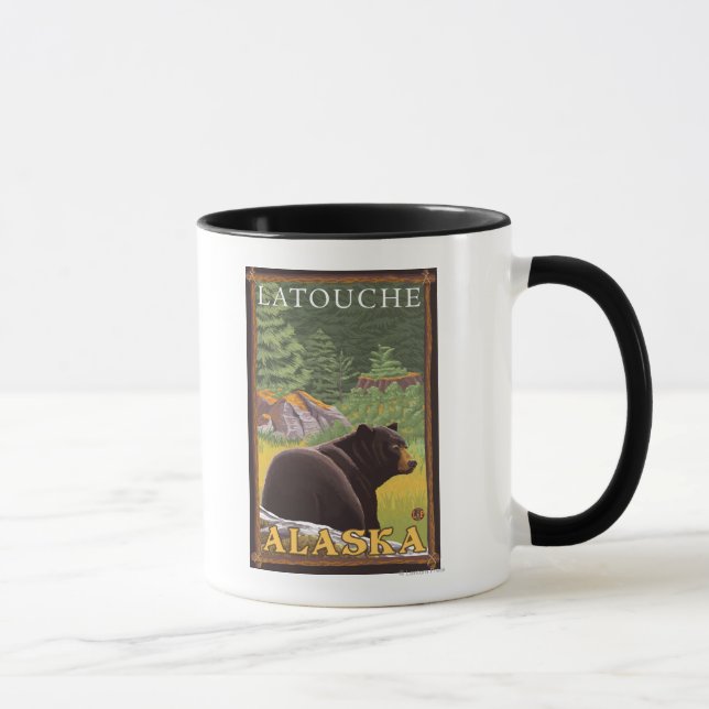 Black Bear in Forest - Latouche, Alaska Mugg (Höger)
