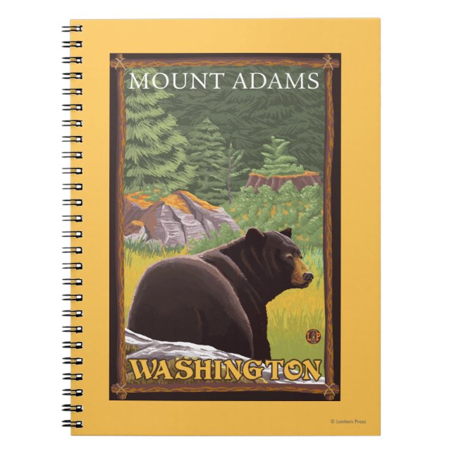 Black Bear in Forest - Mount Adams, Washington Anteckningsbok (Framsidan)