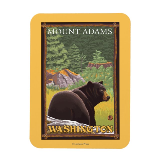 Black Bear in Forest - Mount Adams, Washington Magnet (Vertikal)