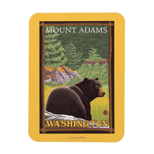 Black Bear in Forest - Mount Adams, Washington Magnet (Vertikal)