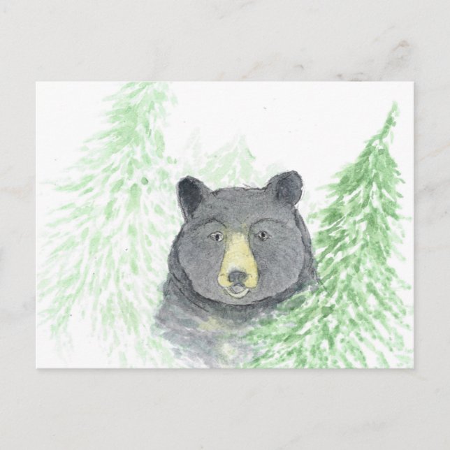 Black Bear-jul Helg Vykort (Framsida)