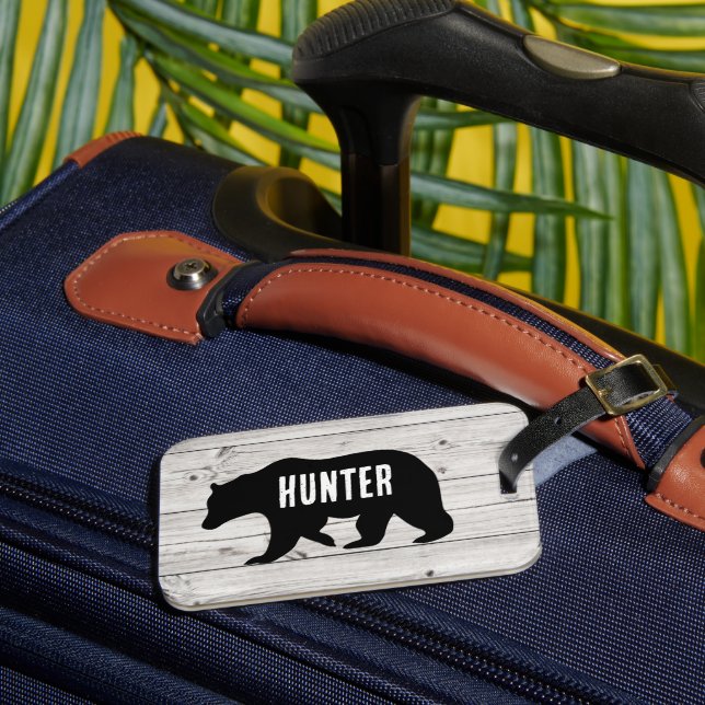 Black Bear Lodge Hunter Rustic Custom  Bagagebricka (Framsida Insitu 3)