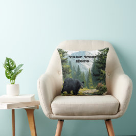 Black Bear Nature Pillow Kudde