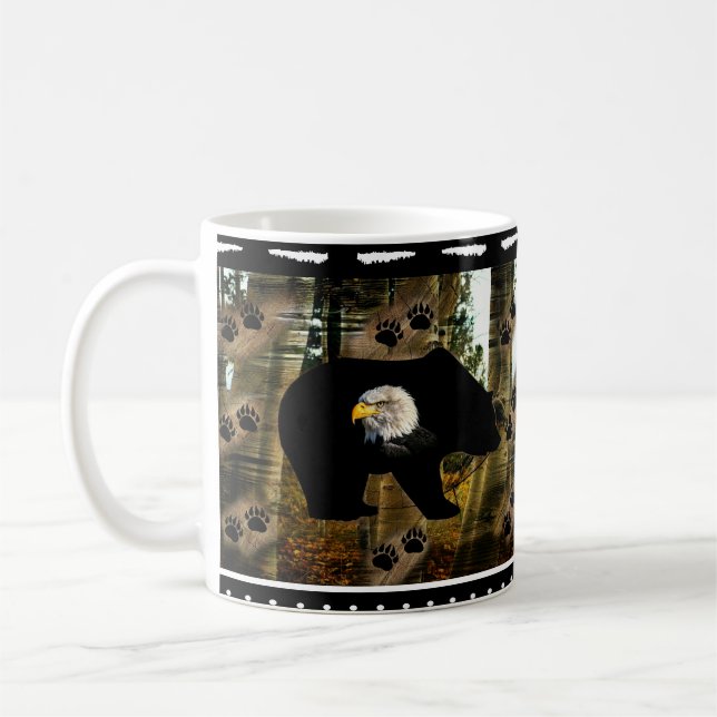 Black Bear Örn Bear Tass avtryck Wilderness Kaffemugg (Vänster)
