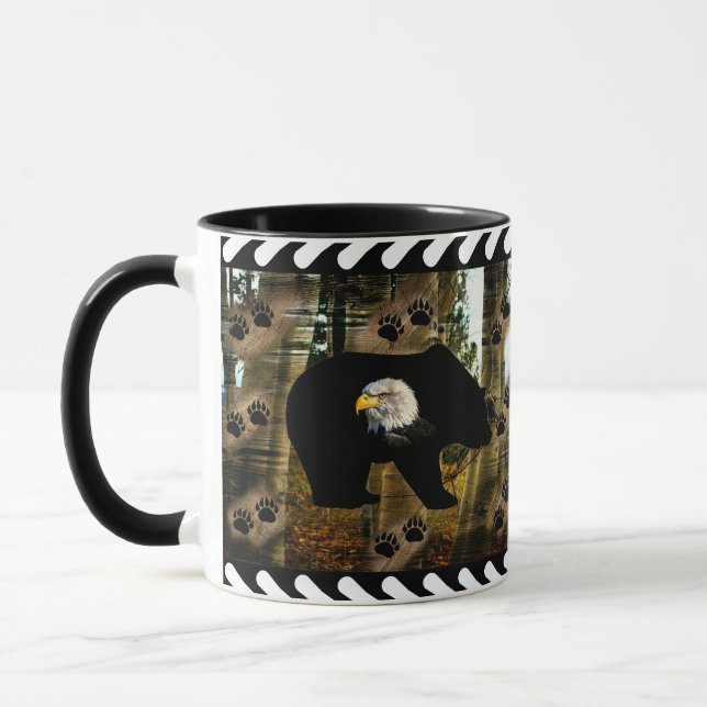 Black Bear Örn Bear Tass avtryck Wilderness Mugg (Vänster)