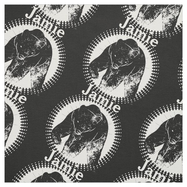 Black Bear Personlig Mönster Tyg (Provkarta)