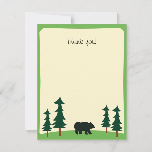 BLACK BEAR Rustit, platta Tackkort-kort Anteckningskort (Framsida)